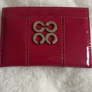 Coach Pink Card Holder with Silver Logo